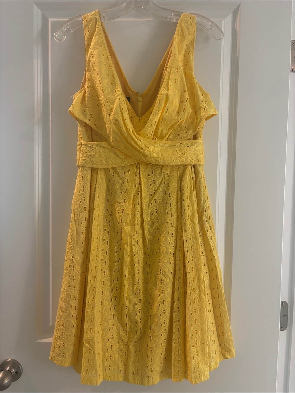 Nine West Yellow Eyelet Sleeveless Dress
